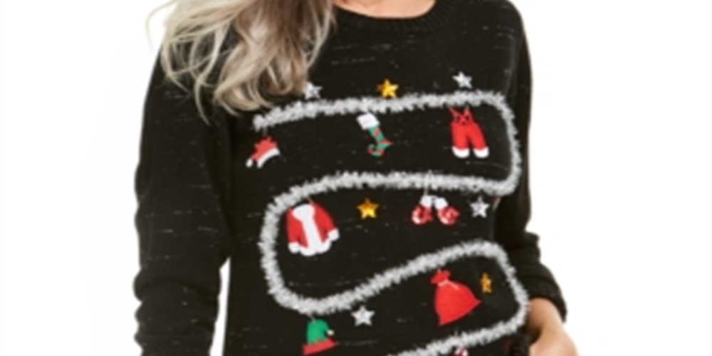 Karen Scott Women's Holiday Sweater Black Size Petite M