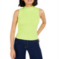 Bar III Women's Mock-Neck Sweater Tank Top   Neon Green  Size XL