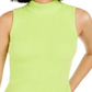 Bar III Women's Mock-Neck Sweater Tank Top   Neon Green  Size XL