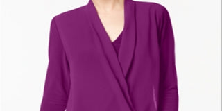 Alfani Women's  Petite Surplice Top Alf Fuchsia Size  PL