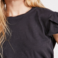 Free People Women's Latte Short Sleeve Tee Black Size X-Small