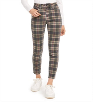 Indigo Rein Juniors' Plaid Ankle Jeans - Vintage Plaid Size 3 -