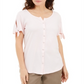 Karen Scott Women's Button-Front Top  Pink Size XL P