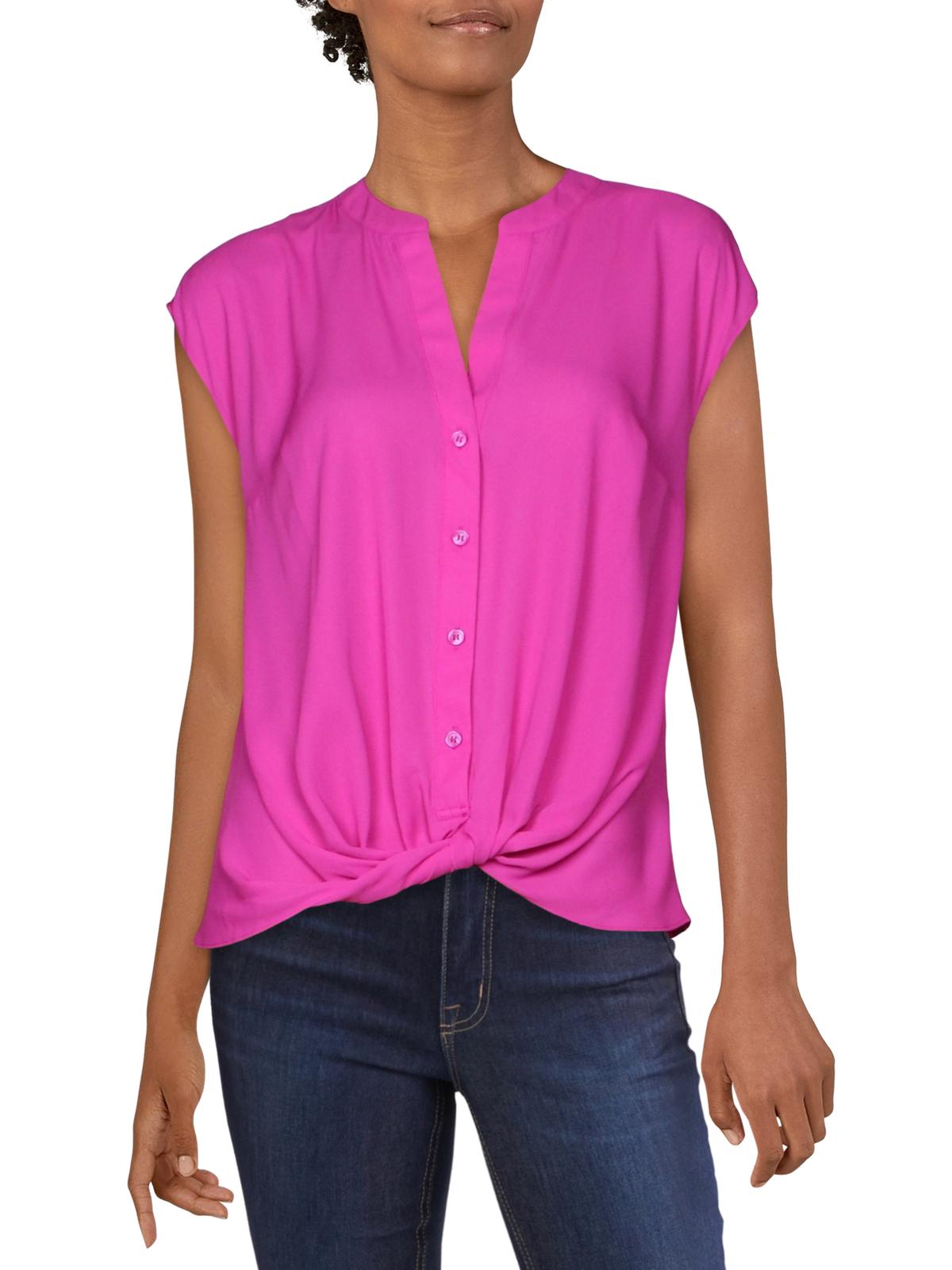 INC International Concepts Women's Twist Front Top Pink Size XS