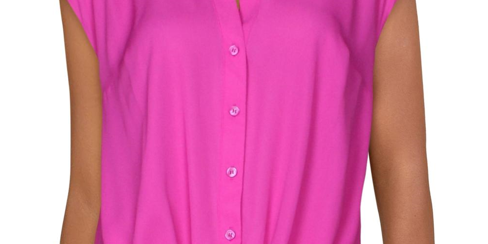 INC International Concepts Women's Twist Front Top Pink Size XS