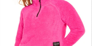 Calvin Klein Women's Performance Fleece Quarter-Zip Top - Hot Magenta Pink Size Medium