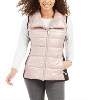 Calvin Klein Women's Performance Funnel-Neck Vest - Metallic Bare Pink Size 2XL