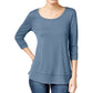 Style & Co Women's Chiffon-Hem Top  Blue Size 2XL