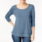 Style & Co Women's Chiffon-Hem Top  Blue Size 2XL