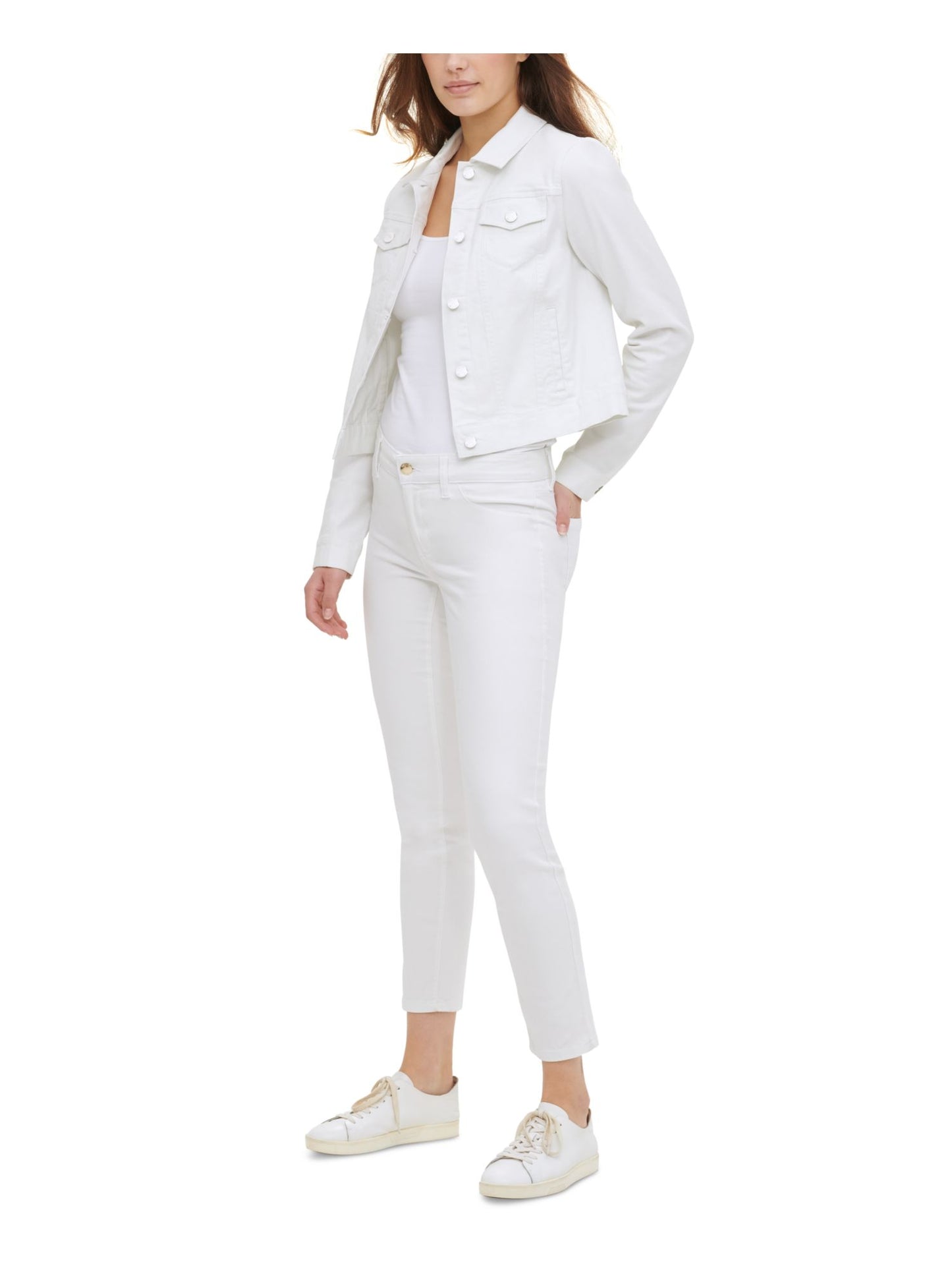 Calvin Klein Women's Denim Jacket White Size XL