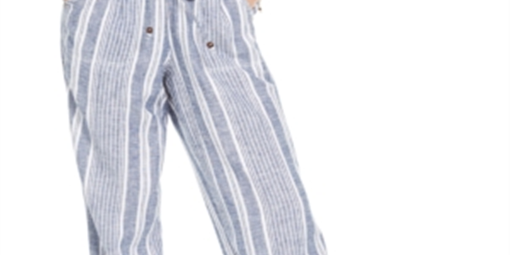 Sound/Style Women's Smocked Wide-Leg Beach Pants Blue Size Large