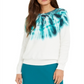 INC Women's  Pullover Thermal Tie Dye Crew Neck Green Size 2XL