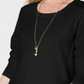Style & Co Women's Long Sleeve Crewneck Top Black Size 2XL