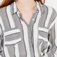 Hippie Rose Juniors' Printed Utility Shirt Black Size Large