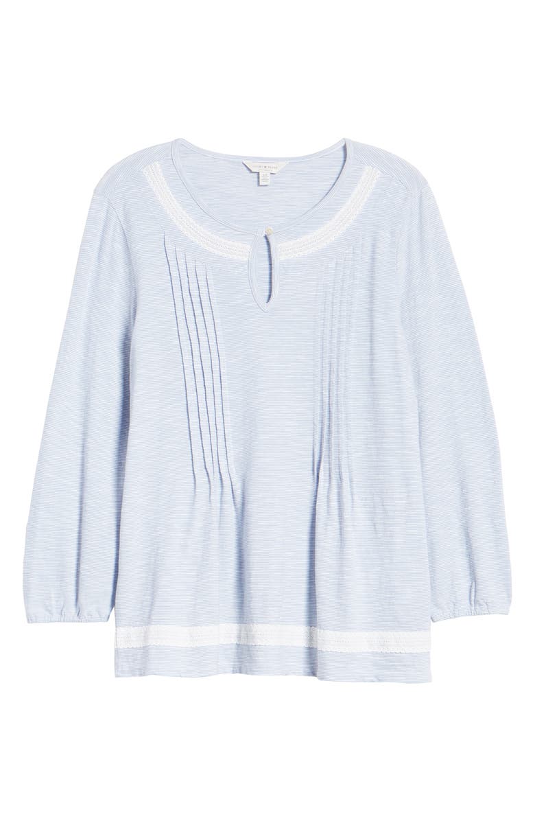 Lucky Brand Women's Pintuck Peasant Top Blue Size XS