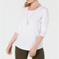 Style & Co Women's Long Sleeve Crewneck Top White Size 2XL