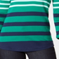 Charter Club Women's Pima Cotton Button-Shoulder Stripe Top  - Killala Green Combo Green Size XS