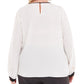 Calvin Klein Women's Plus Sheer Pleated Blouse White Size 1X