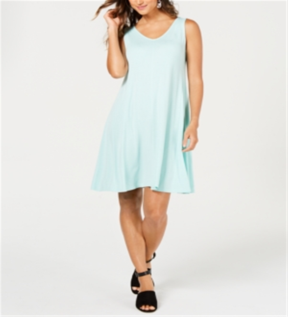 Style & Co Women's Cross-Back Dress  Blue Size 2XL