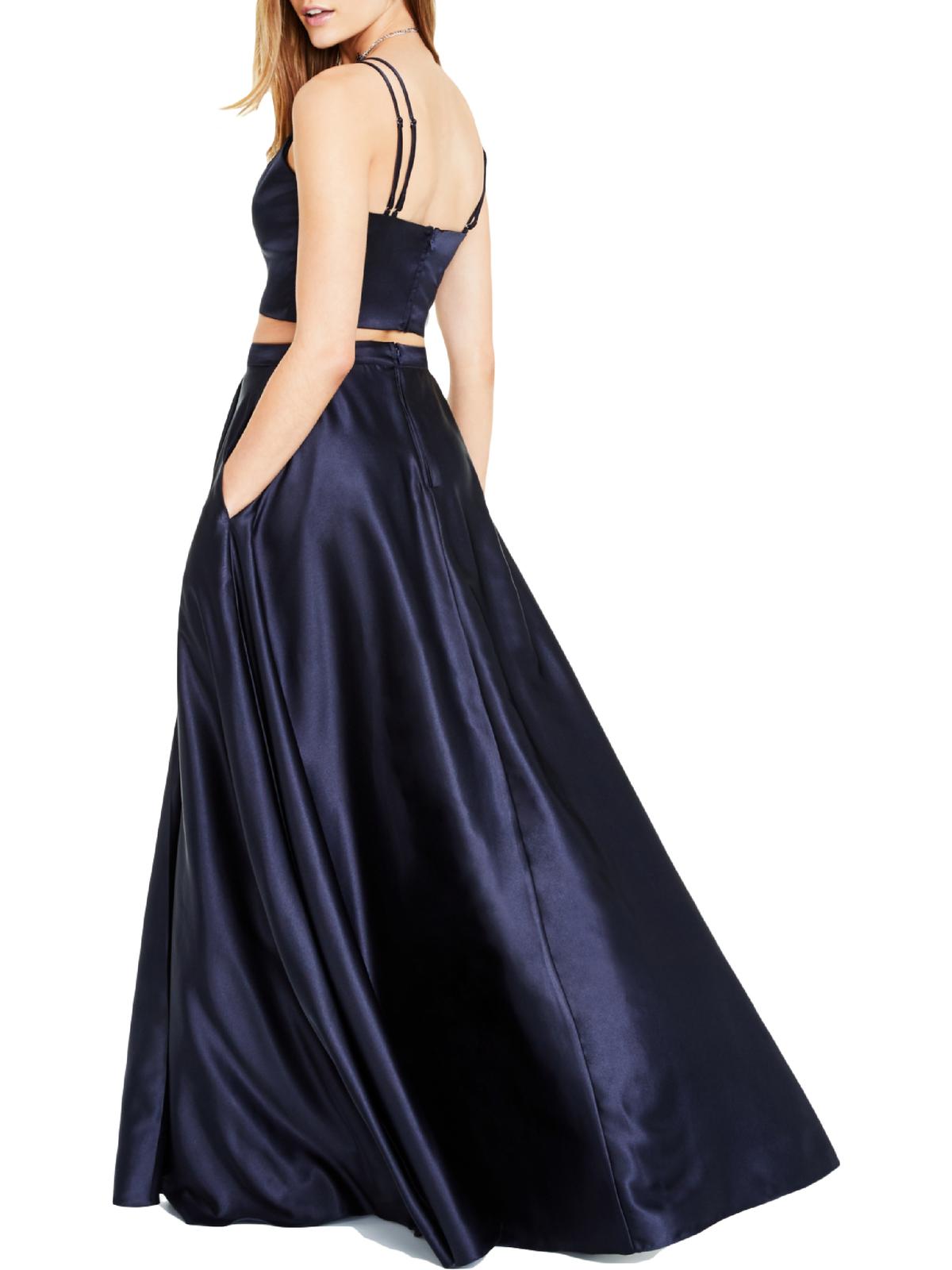 Crystal Doll Juniors' 2-Pc. Satin Ball Gown Blue Size 1