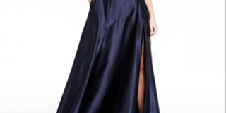 Crystal Doll Juniors' 2-Pc. Satin Ball Gown Blue Size 1