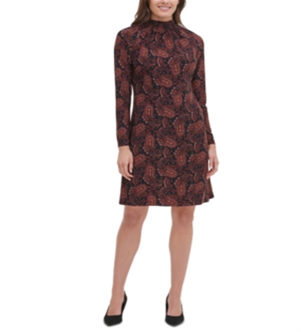 TOMMY HILFIGER Women's  Long Sleeve Above the Knee Dress Black Size 8