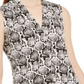 Calvin Klein Women's Snakeskin Print Sleeveless Top Black - White Size Petite S