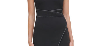 Tommy Hilfiger Women's Sleeveless Above the Knee Sheath Party Dress Black Size 18