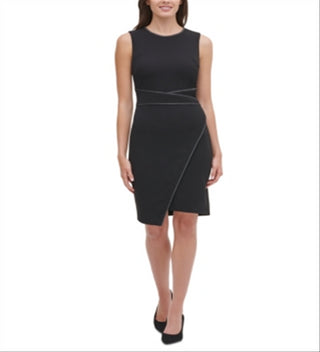 Tommy Hilfiger Women's Sleeveless Above the Knee Sheath Party Dress Black Size 18