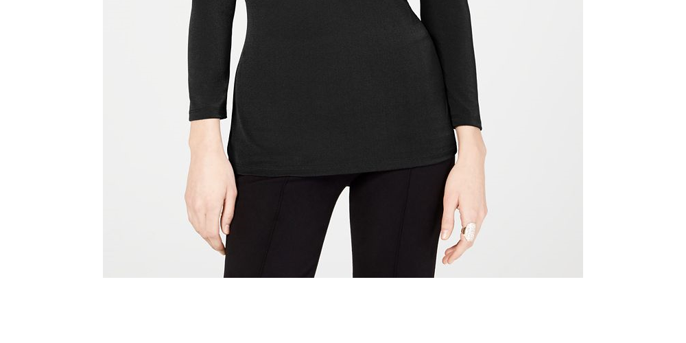 INC International Concepts Women's O Ring V Neck Top Blue Size X-Large