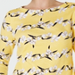 Charter Club Women's Pima Cotton Button Shoulder Printed Top Yellow Size PP
