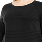 Karen Scott Women's Plus Cotton Textured Stripe Sweater -Black Size 0X