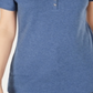 Karen Scott Women's Petite  Henley Top Heather Indigo Blue Size Petite S