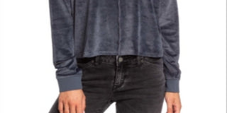 Roxy Women's Turbulence Crystal Cove Velvet Raglan Sweatshirt  Black Size Medium