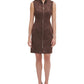 Tommy Hilfiger Women's Faux-Suede Sheath Dress Chocolate Size 16