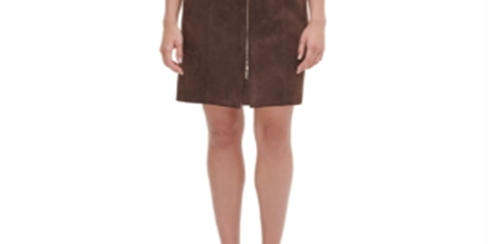 Tommy Hilfiger Women's Faux-Suede Sheath Dress Chocolate Size 16