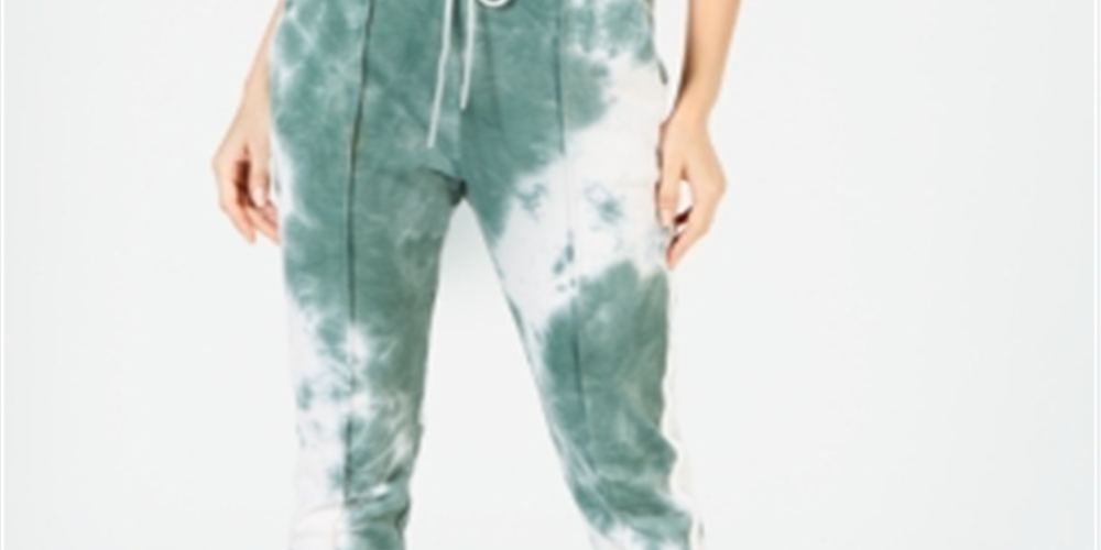 La La Anthony Women's Zip Detail Jogger Pants Green Size M