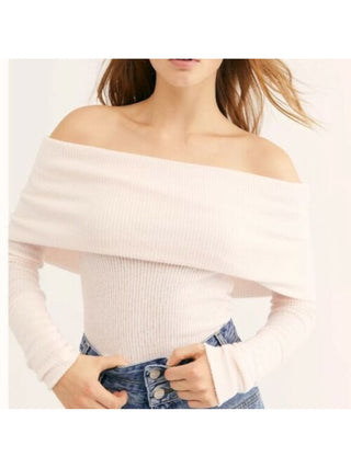 Free People Women's  Long Sleeve T-Shirt Top  Pink Size Large