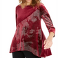 Alfani Women's Speckle 3/4 Sleeve Crew Neck Blouse Evening Top Red Size Medium