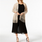 INC International Concepts Women's Knit Fringe Evening Wrap Brown One Size