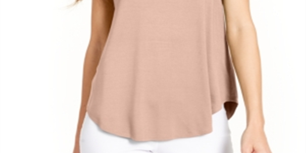 Alfani Women's V-Neck Knit Top Silver Peony Size L