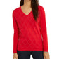 Tommy Hilfiger Women's Studded Cozy Pullover Sweater Red Size Medium