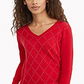 Tommy Hilfiger Women's Studded Cozy Pullover Sweater Red Size Medium