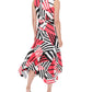 Calvin Klein Women's Printed Belted Dress Pink Size X-Large