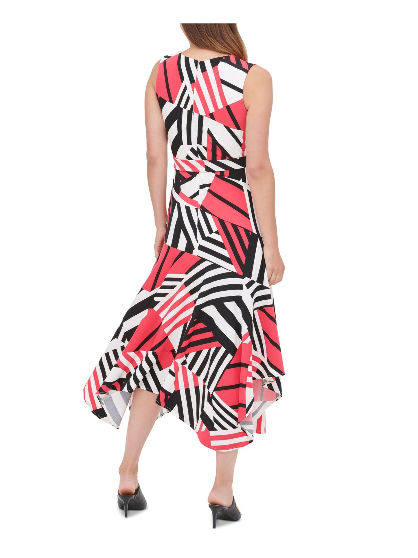 Calvin Klein Women's Printed Belted Dress Pink Size X-Large