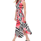 Calvin Klein Women's Printed Belted Dress Pink Size X-Large