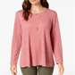 Style & Co Women's Waffle Knit Top Red Size Small
