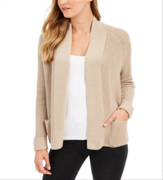 Charter Club Women's Open-Front Cardigan  Vintage Rose Brown Size XS