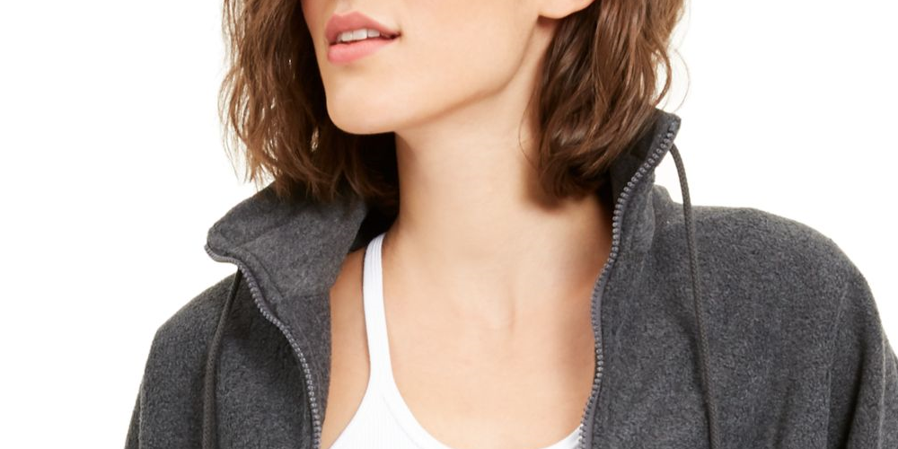 Free People  Women's  Pocketed Zip up Jacket Gray Size Medium