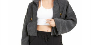 Free People  Women's  Pocketed Zip up Jacket Gray Size Medium